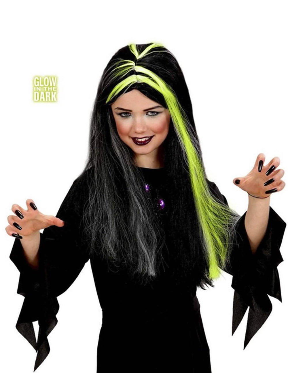 halloween lasulja za dekle v črno-beli žareči obliki čarovnice