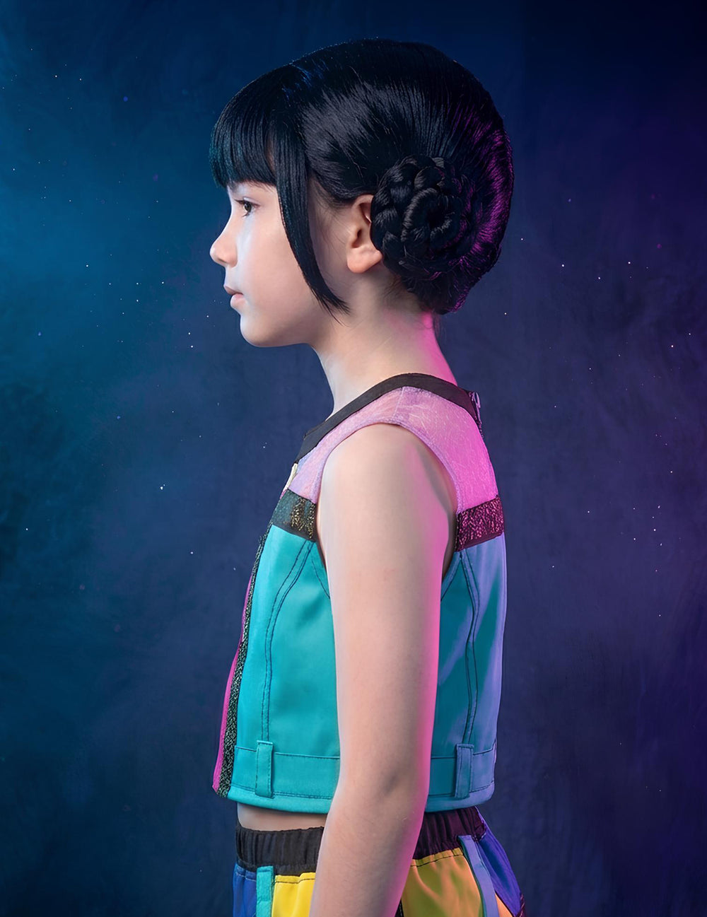 Vue de profil de la perruque Zoey Kpop Demon Hunter™