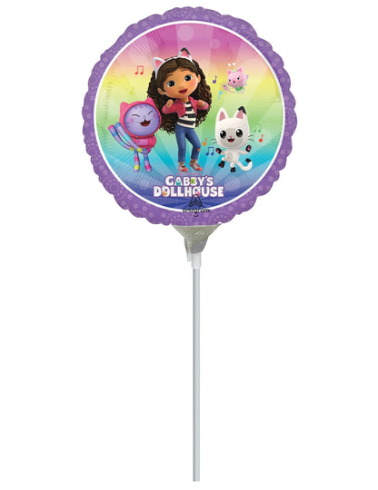 Majhen aluminijast balon Gabby in čarobna hiša 22 cm