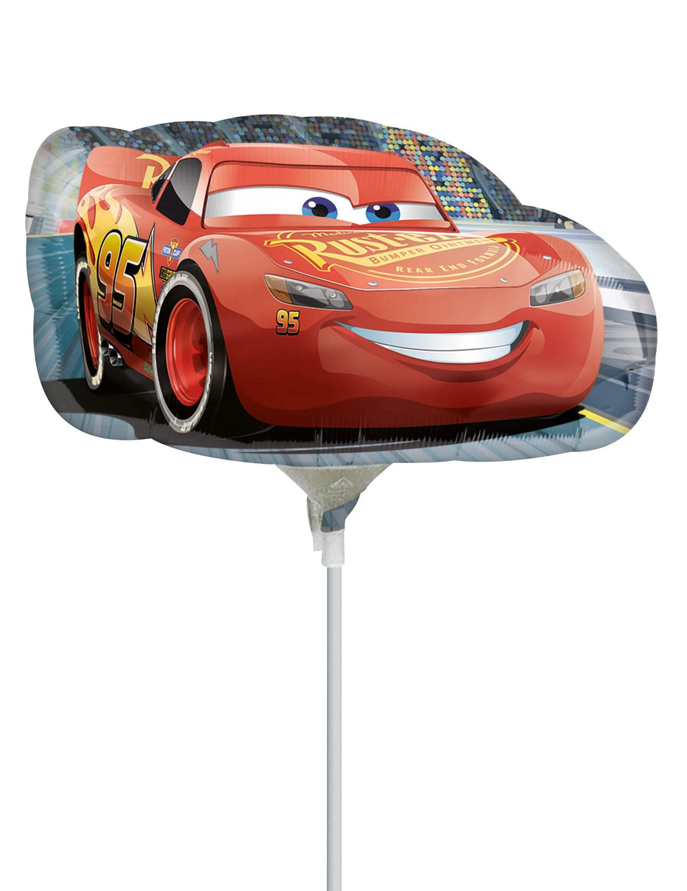 Aluminijast balon Cars 3 za otrok rdeča na palici