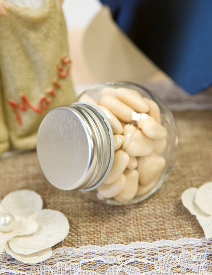 Majhen stekleni kozarec s 5 cm jeklenim pokrovom