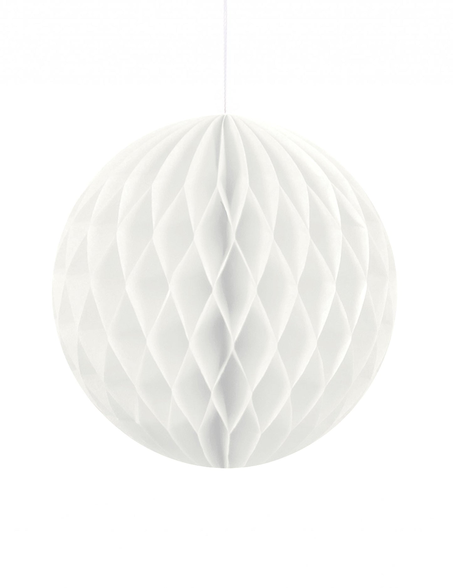 Boule en papier alvéolé pour déco de fête blanc