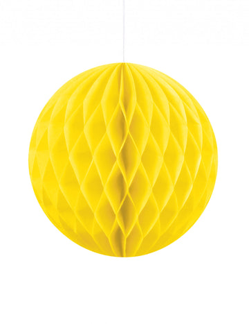 Majhna rumena satovje papirnata kroglica 10 cm za obešanje 