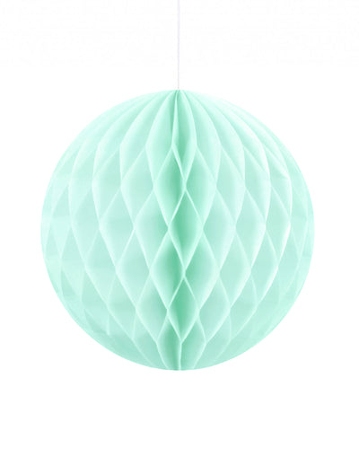 Boule en papier alvéolé à suspendre pour fête menthe