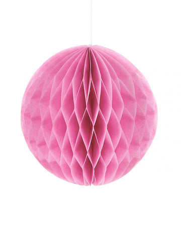 Majhna roza satasta papirnata krogla 10 cm viseča dekoracija 