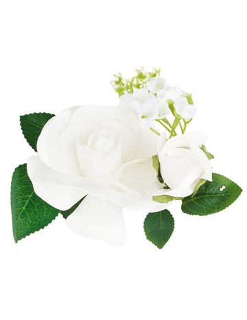 Majhna sestava belih umetnih cvetlic 20 x 10 x 7 cm poročna namizna dekoracija 