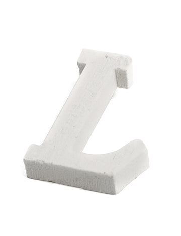 Majhna bela lesena črka l 5 cm za poroko
