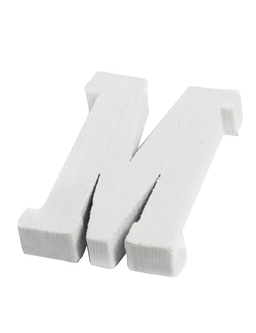 Majhna bela lesena črka m 5 cm za poroko