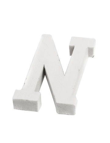 Majhna bela lesena črka št. 5 cm za poroko