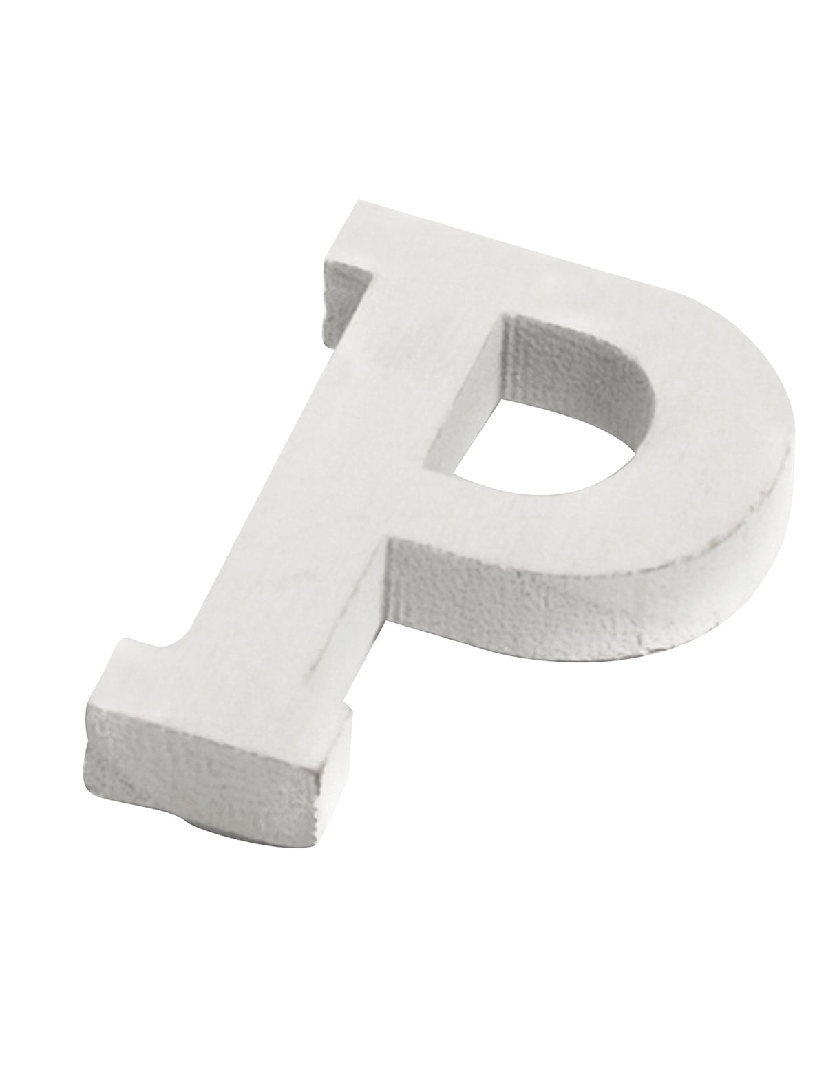 Petite lettre P en bois pour mariage blanc