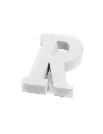 Majhna bela lesena črka r 5 cm poročna dekoracija
