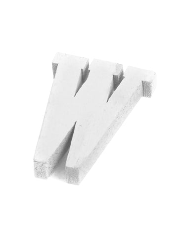 Majhna bela lesena črka w 5 cm za poroko