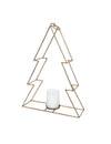 Photophore sapin pour déco chic en métal doré