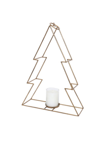 Zlat kovinski svečnik za božično drevo 34 cm šik dekor