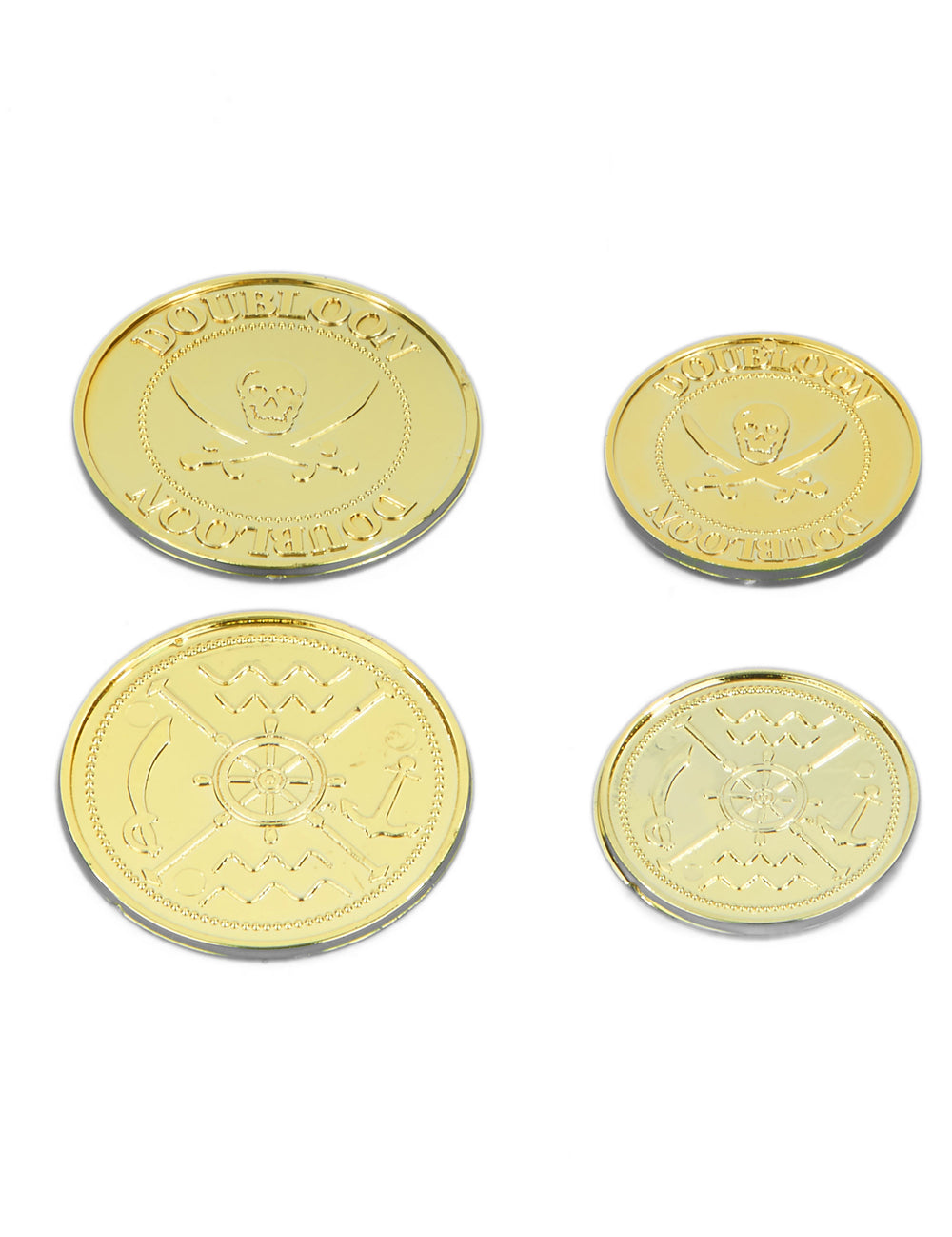 Détail des motifs gravés des pièces du trésor pirate
