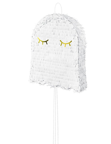 Bela in zlata pinjata v obliki duha 41,5 x 50 x 10 cm za noč čarovnic