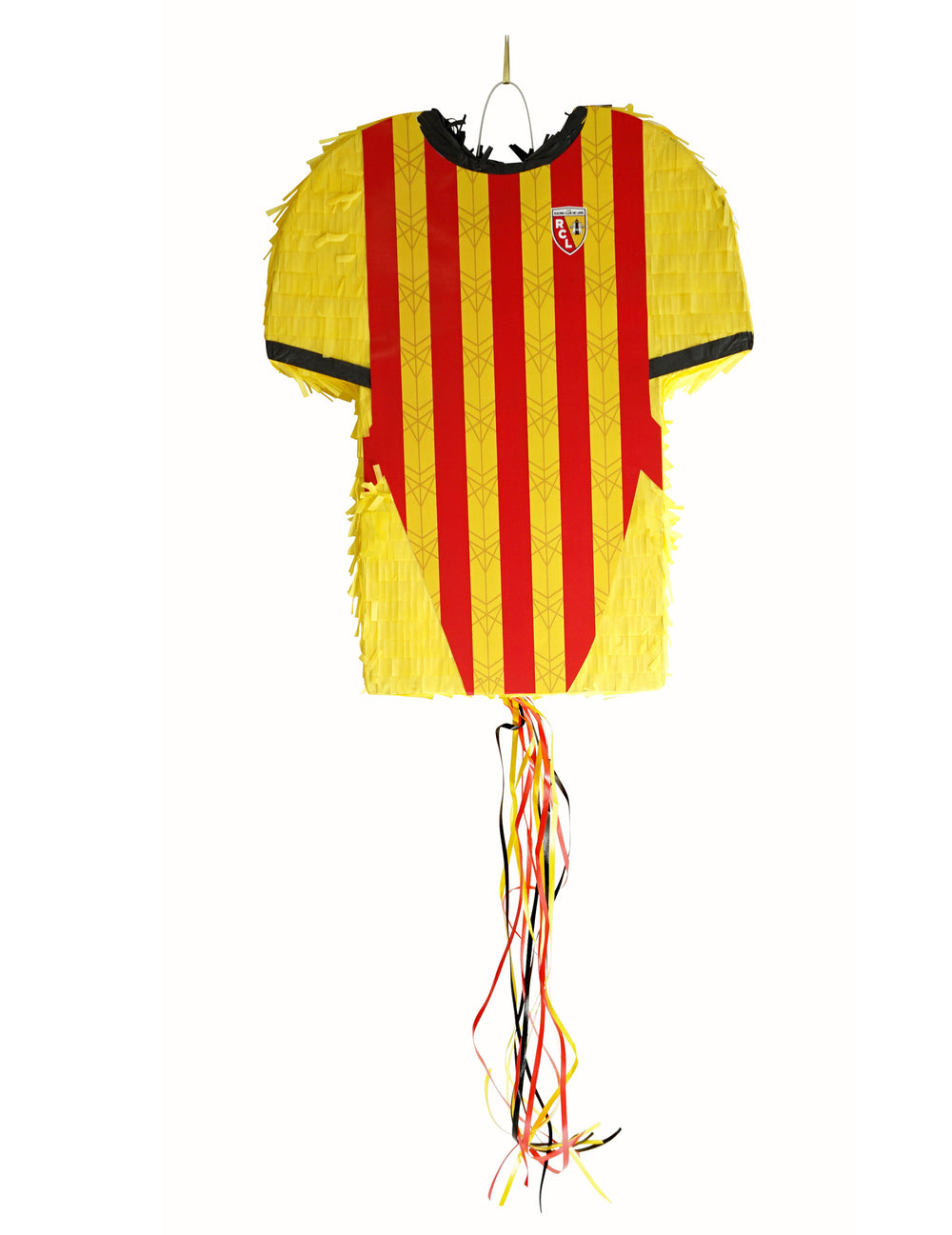 Piñata RC Lens pour supporter jaune et rouge en forme de maillot