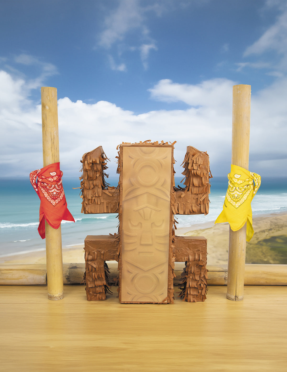 Mise en scène bord de mer de la pinata totem aventurier