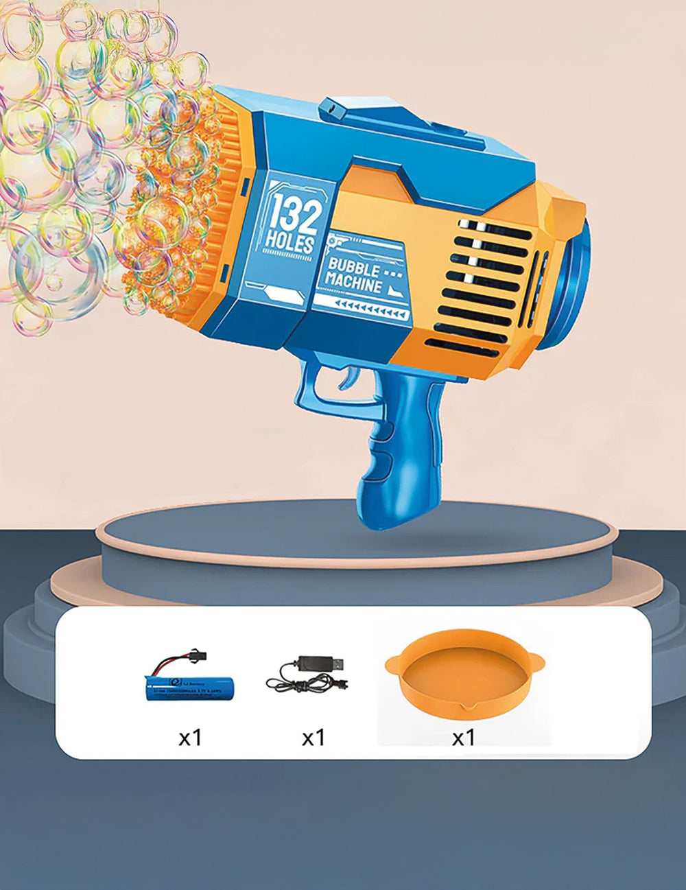 Accessoires fournis avec le pistolet à bulles de savon pour enfant