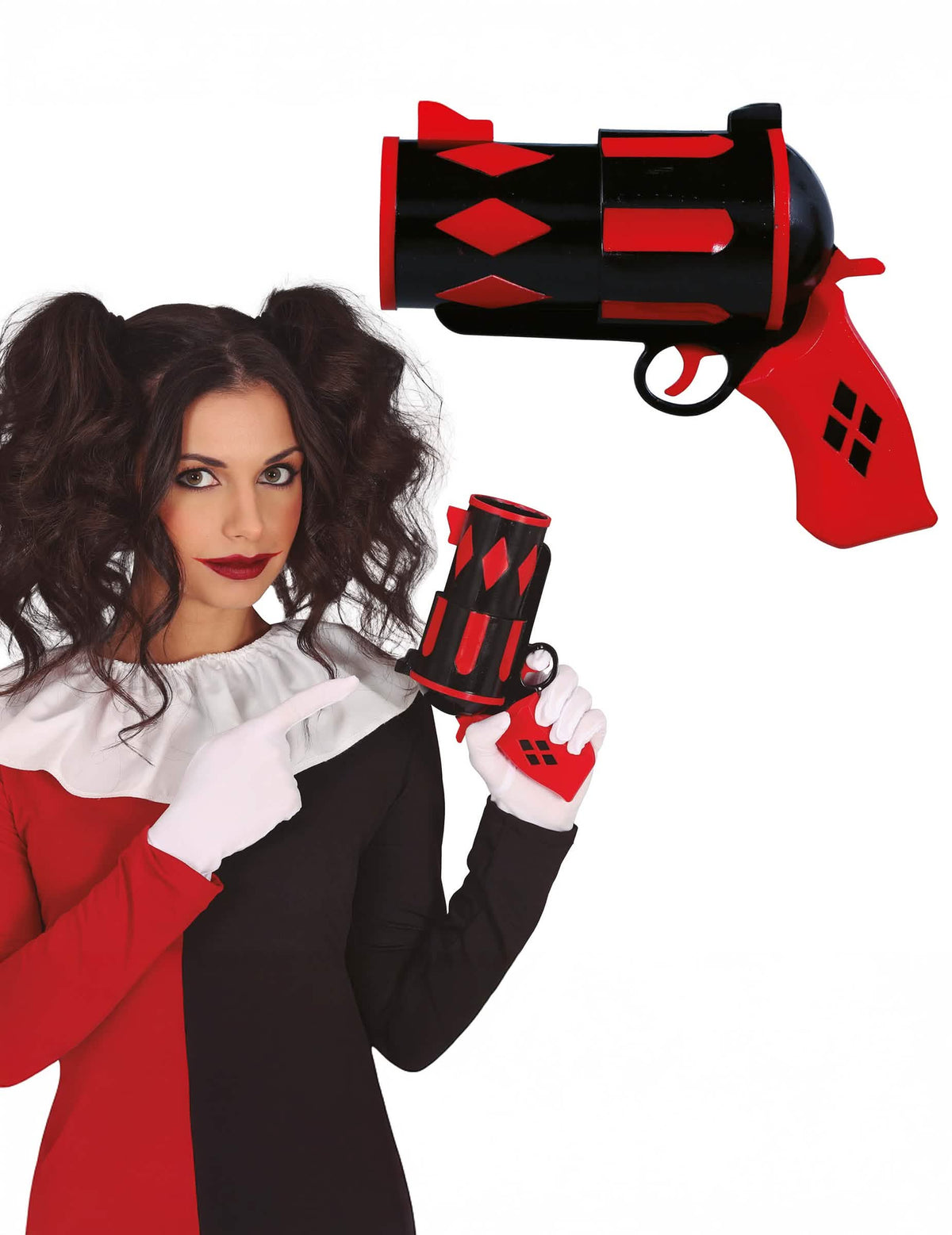 Pistolet Arlequine pour femme rouge et noir