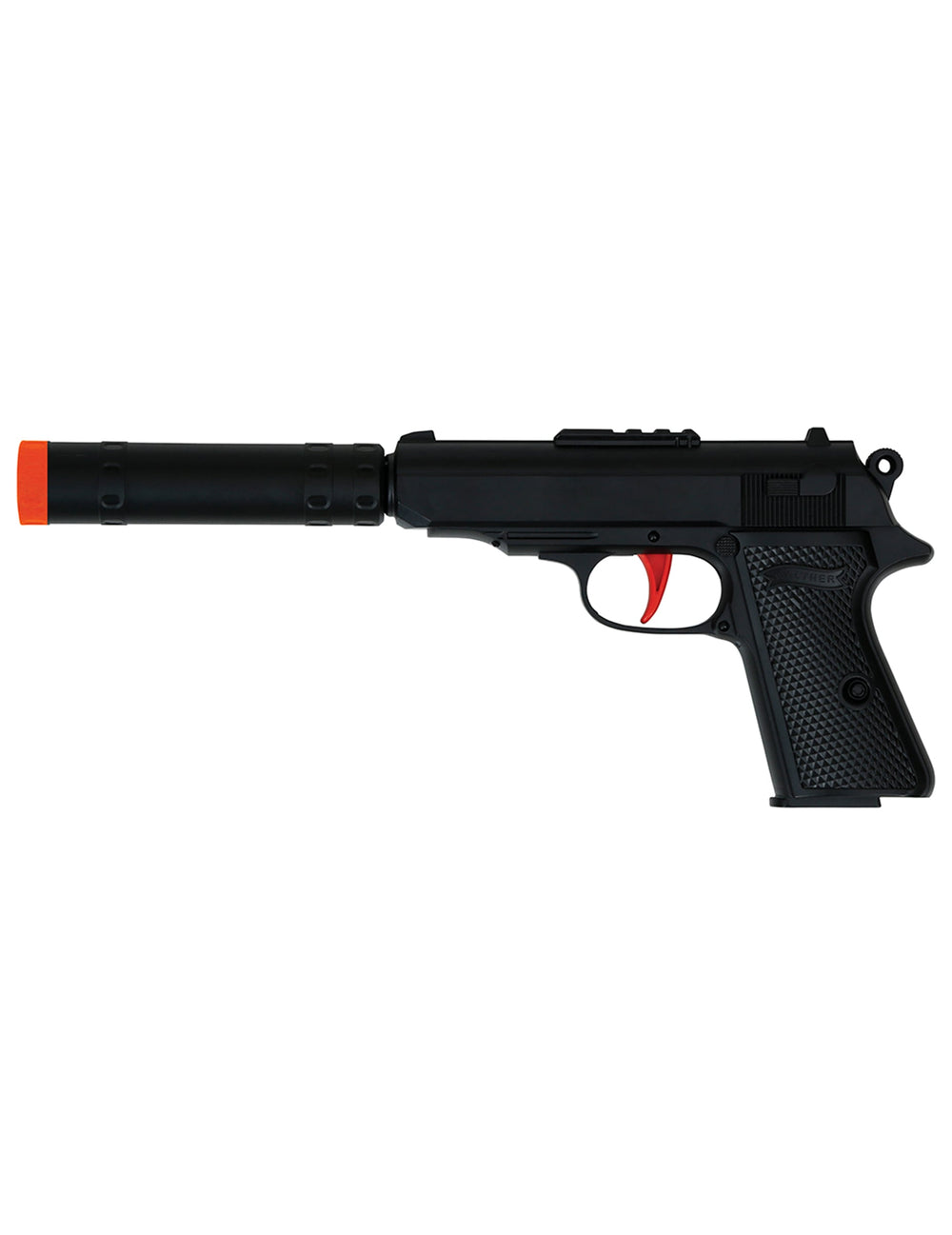 Vue de profil du pistolet avec silencieux agent secret