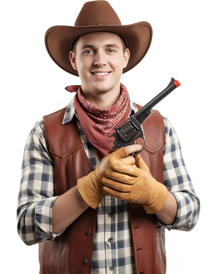 Pistolet de cowboy pour homme en métal noir