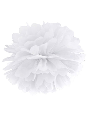 Pompon à suspendre pour décoration en papier blanc