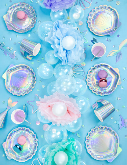 Viseči cof iz modrega svilenega papirja 25 cm