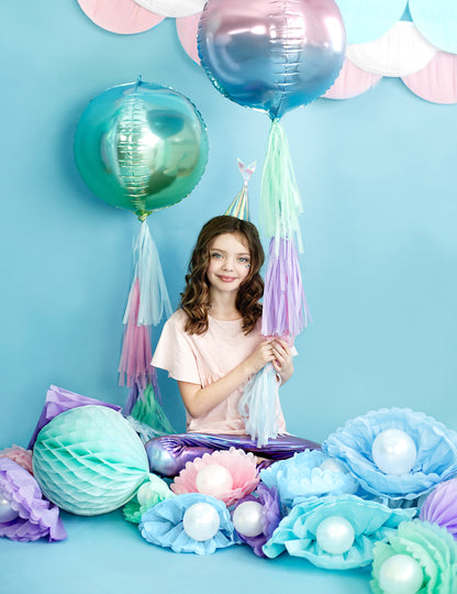 Viseči cof iz modrega svilenega papirja 25 cm