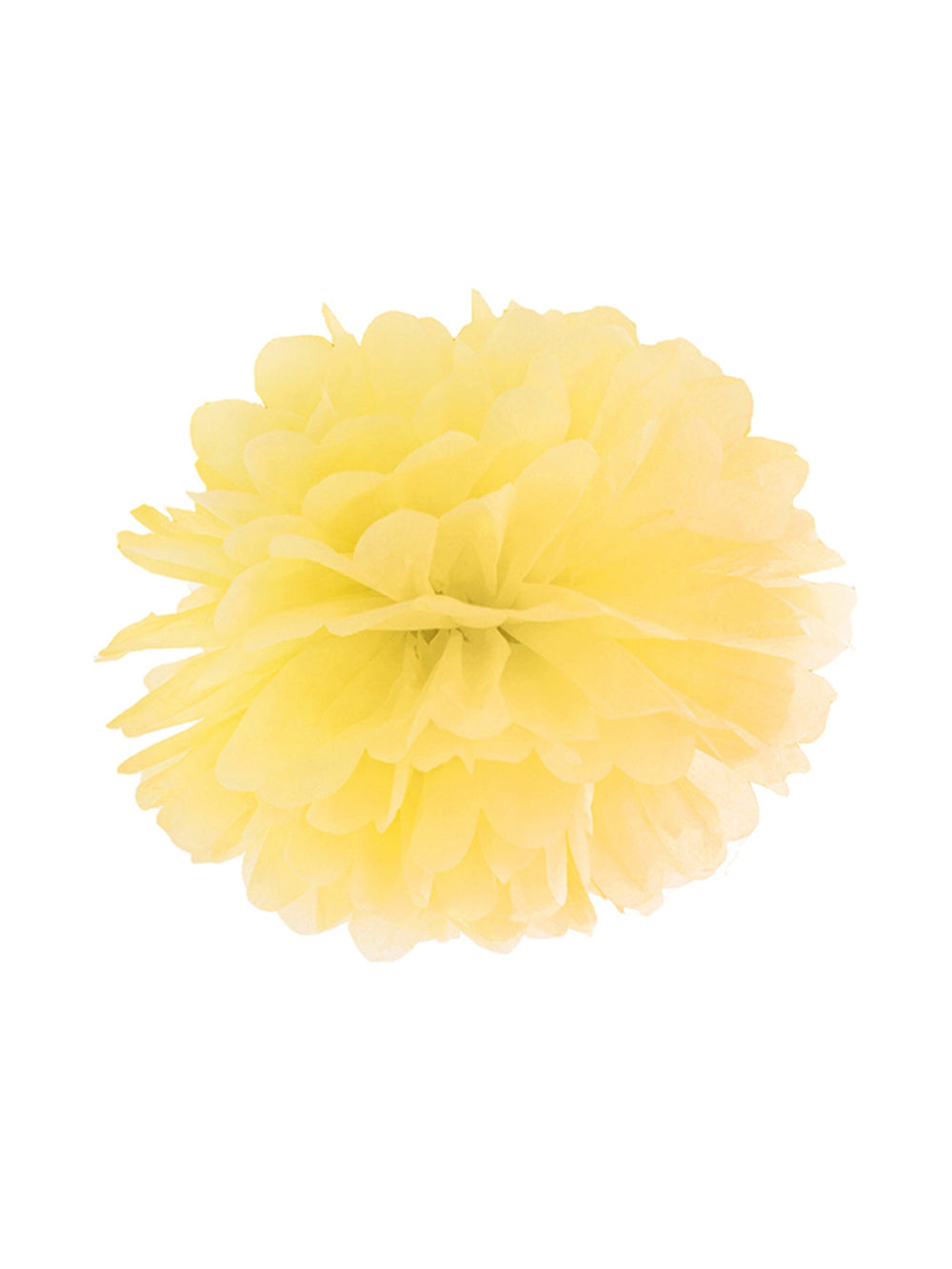 Pompon à suspendre en papier pour décoration jaune