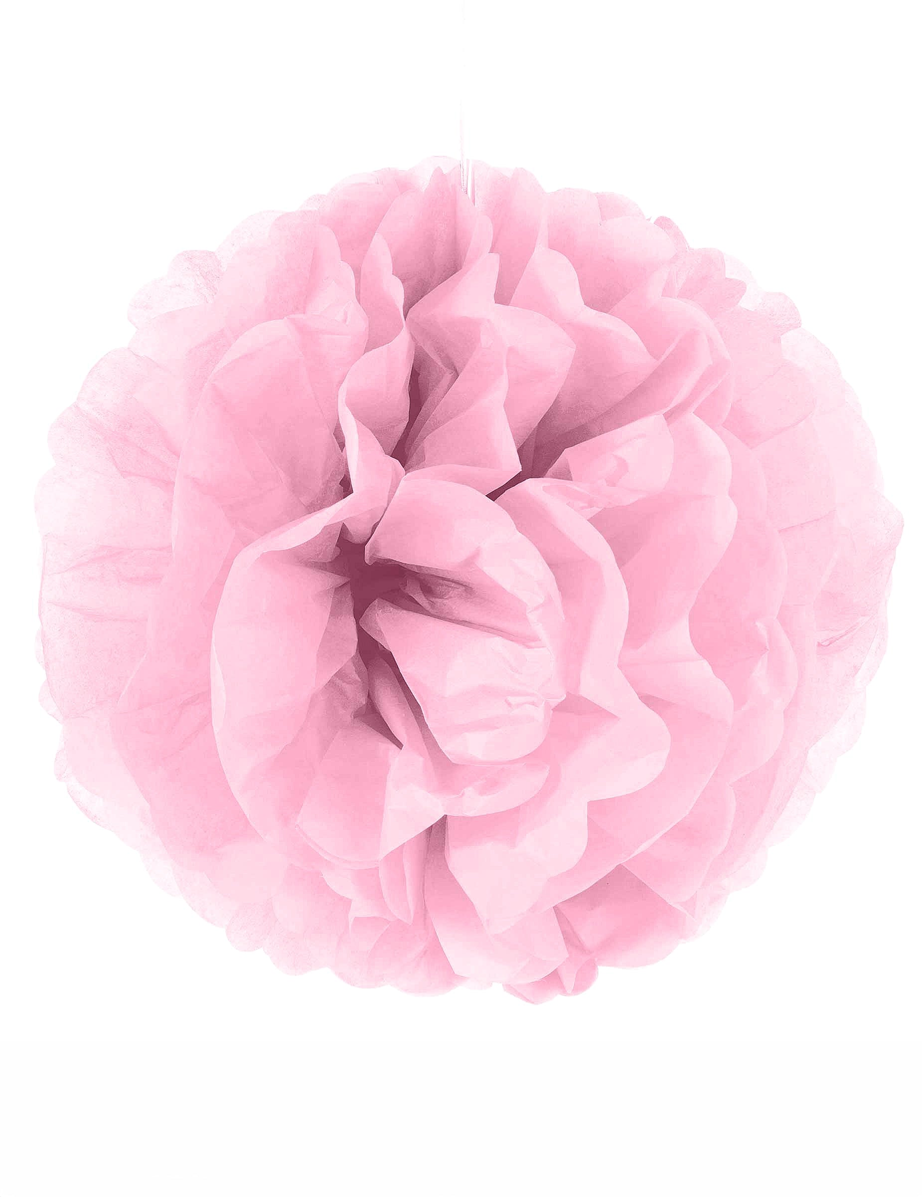 Pompon à suspendre en papier pour fête rose