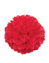 Pompon à suspendre en papier rouge
