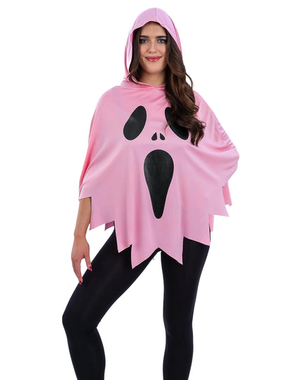 Poncho fantôme rose adulte