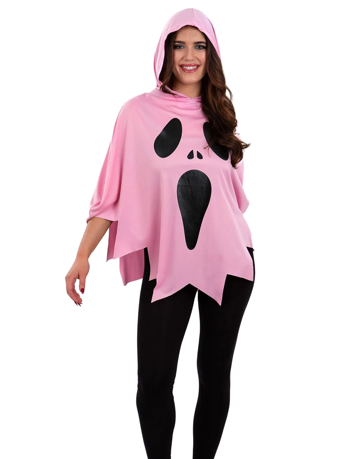 Poncho fantôme rose adulte