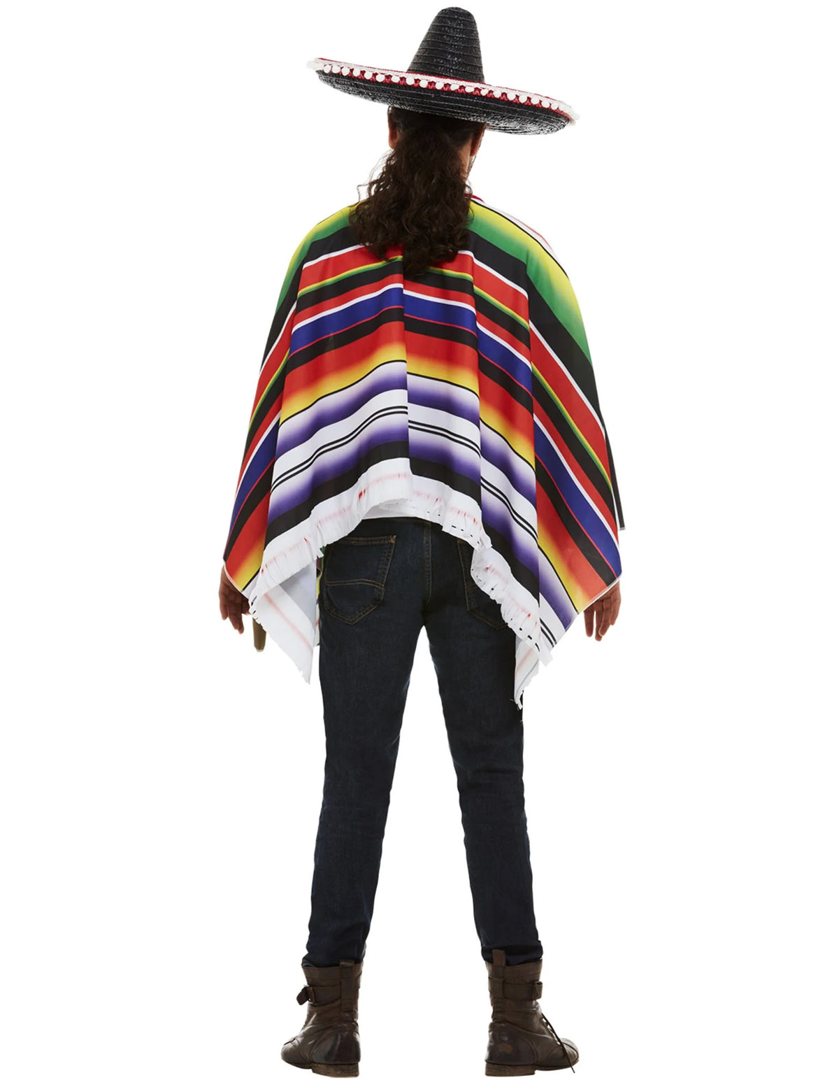 Vue de dos du poncho mexicain pour homme