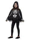Poncho squelette pour enfant noir et blanc avec capuche