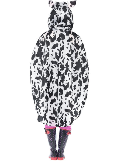 Vue de dos du poncho vache pour adulte