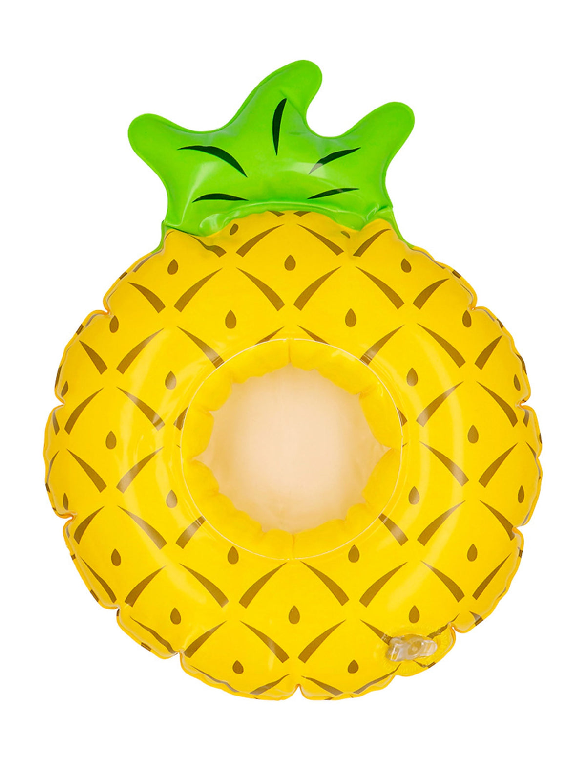 Vue de dessus du porte-gobelet gonflable ananas