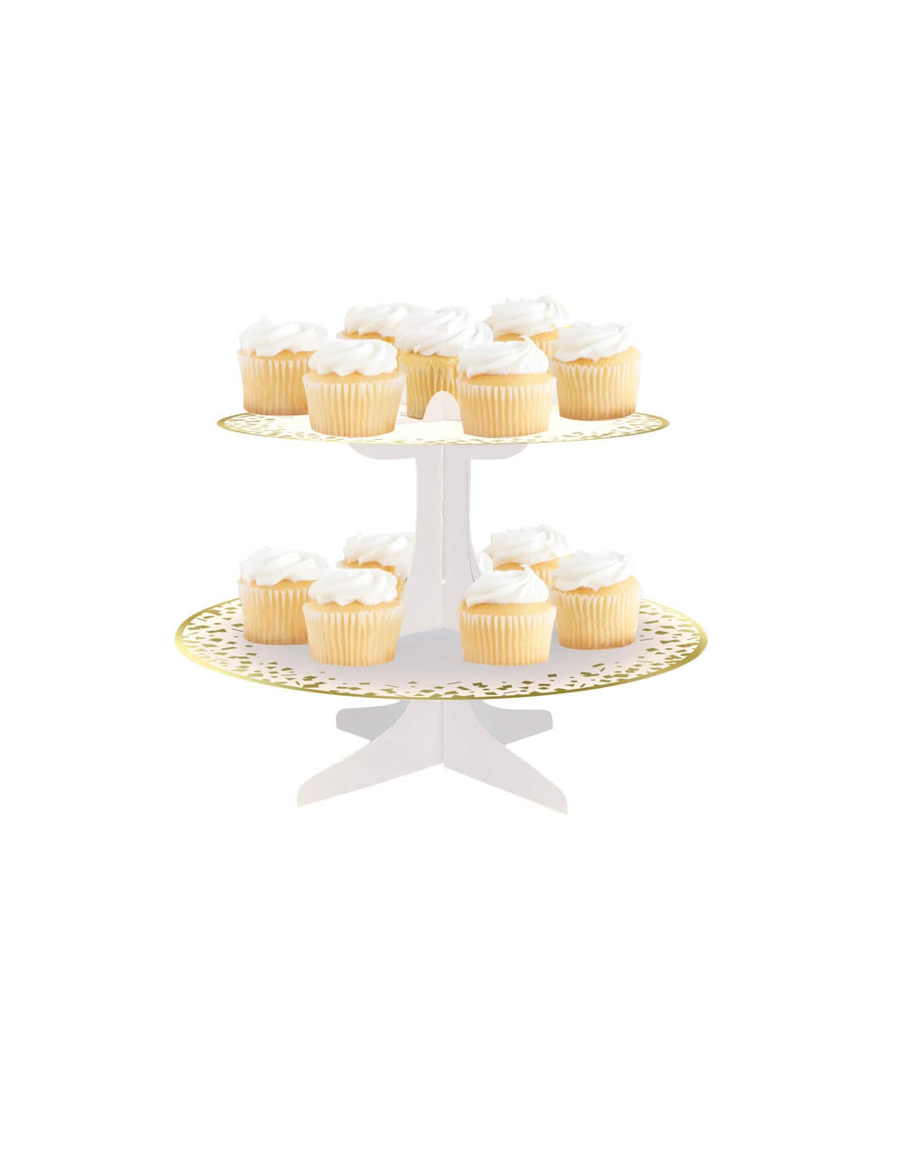 Kartonsko stojalo za cupcake za zabavo, bela in zlata