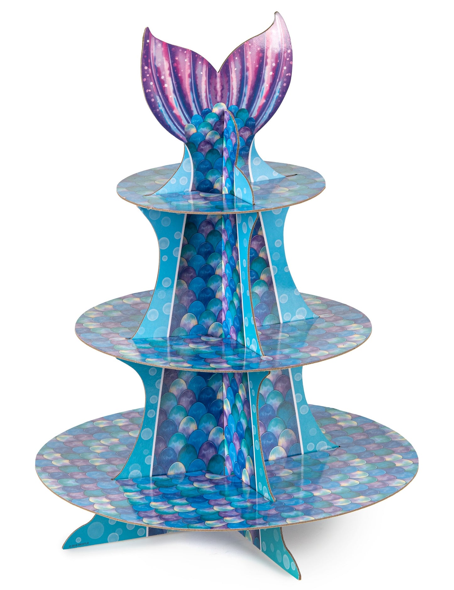 Cupcake zaslon modra vijolična sirena 40 cm