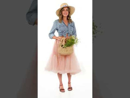 Roza bež tille petticoat 65 cm