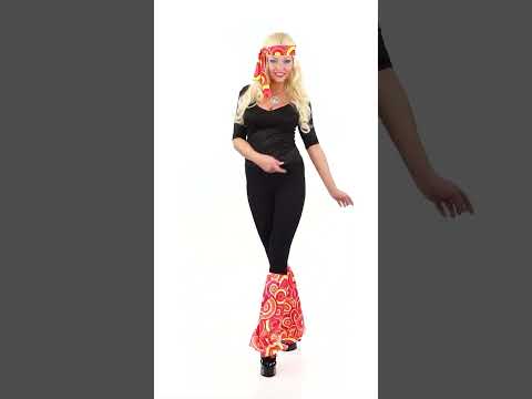 Kit bandeau et jambières années 70 orange bubbles adulte