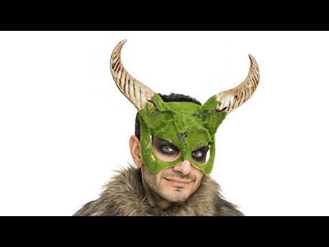 Demi masque de Bête à cornes avec effet mousse