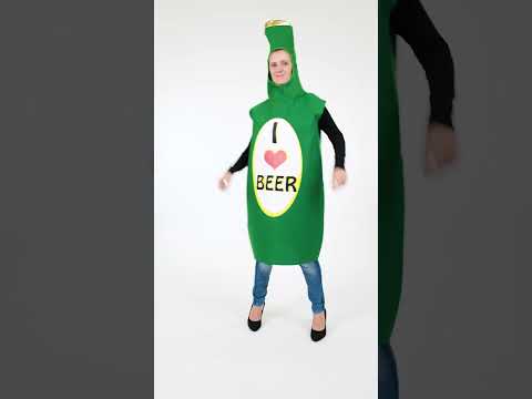 Déguisement bouteille de bière verte adulte