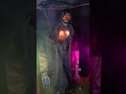 Décoration animée faucheur squelette 300 cm