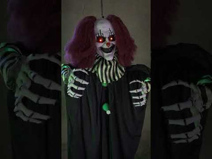 Animirana dekoracija grozljiva klovn visi 130 cm