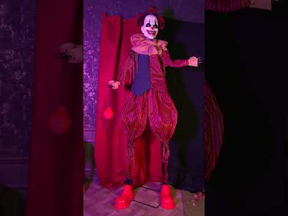 Décoration animée clown sur échasses 240 cm