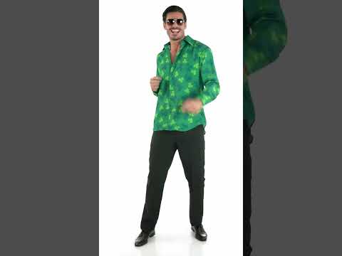 Chemise à manches longues trèfles Saint Patrick homme