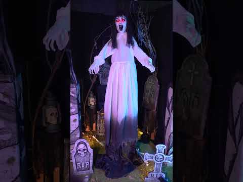 Décoration animée veuve fantomatique extensible avec mouvement 190 à 225 cm