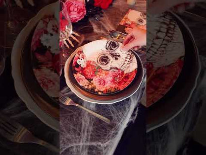 10 kartonskih krožnikov cvetje okostja 23 cm